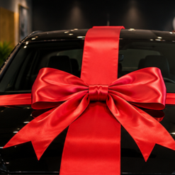 Red Wide Satin Ribbon for Wrapping Cars – 30cm Wide, 20m Roll