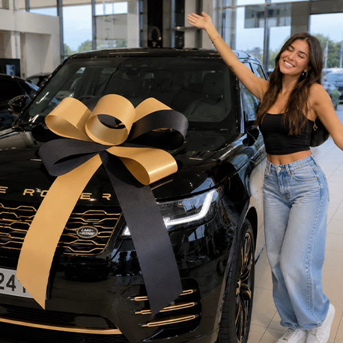 BLACK AND GOLD CAR BOW