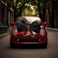 Black Satin Car Bonnet Bow