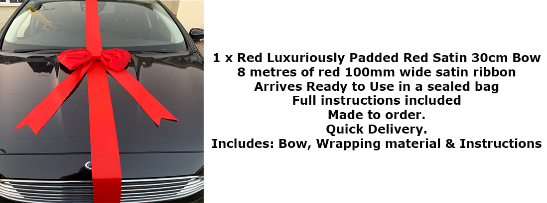 Big Red Padded Ribbon Car Bonnet Bow