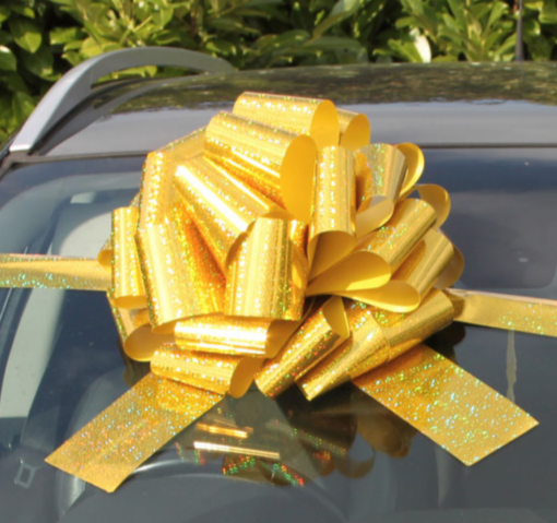 Holographic Gold Giant Car Bow