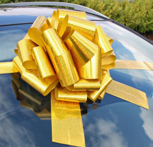 Holographic Gold Giant Car Bow