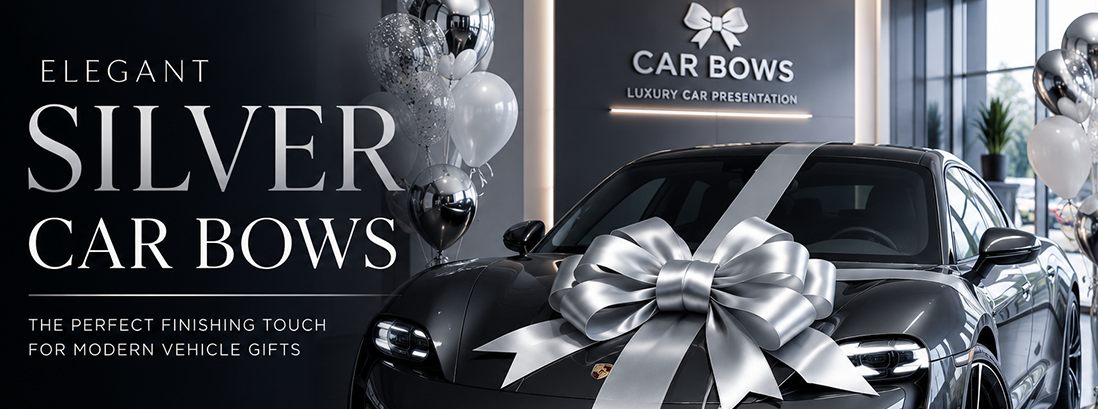 Silver Car Bows In The UK Next Day Delivery